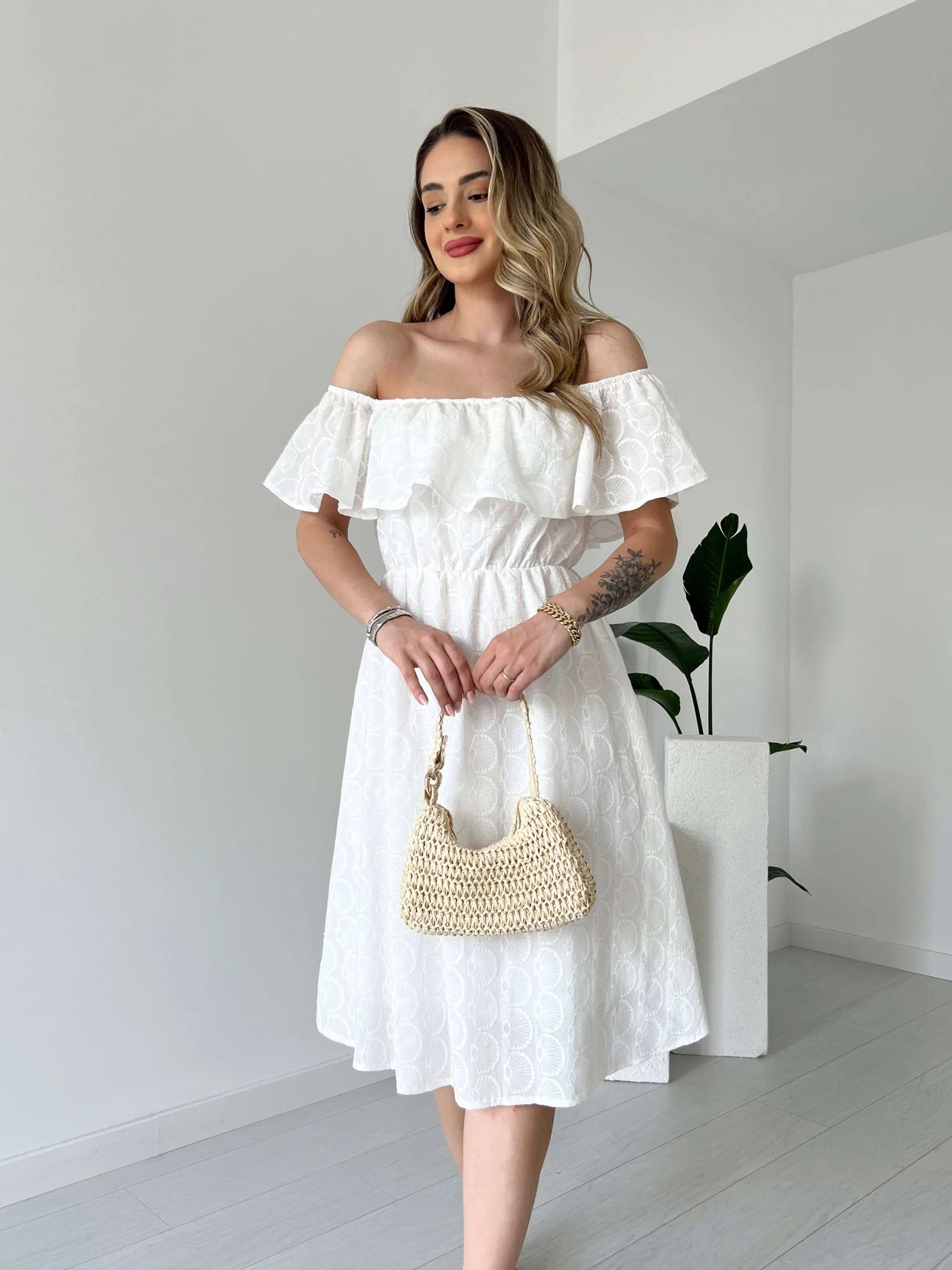White Shell Dress