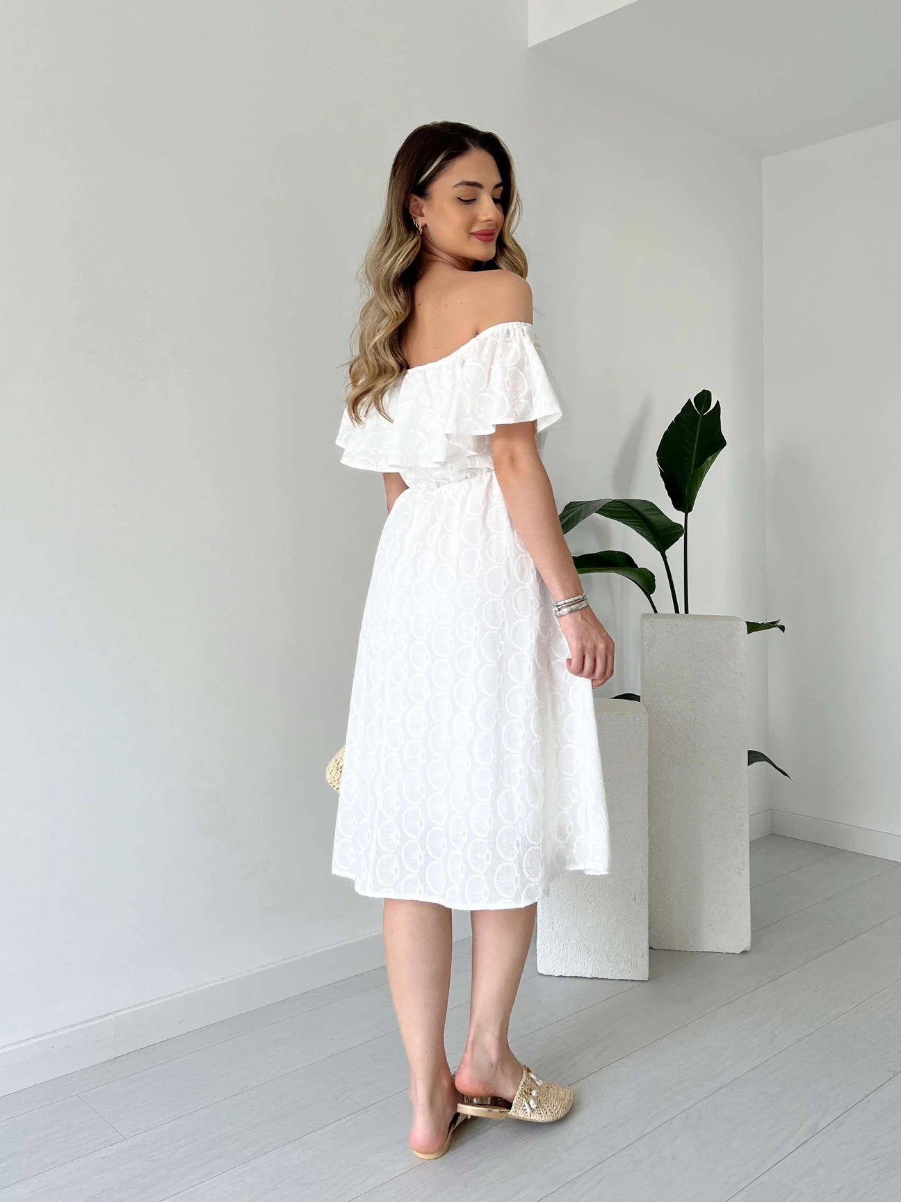 White Shell Dress