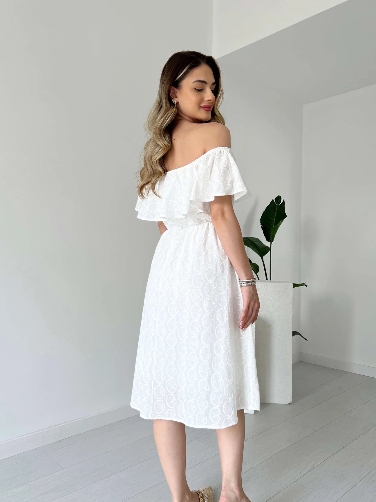 White Shell Dress