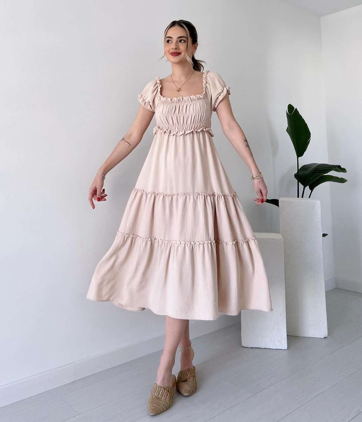 Beige Lora Dress
