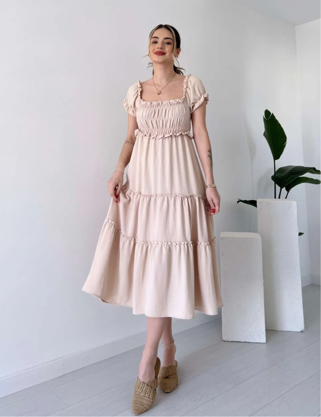 Beige Lora Dress