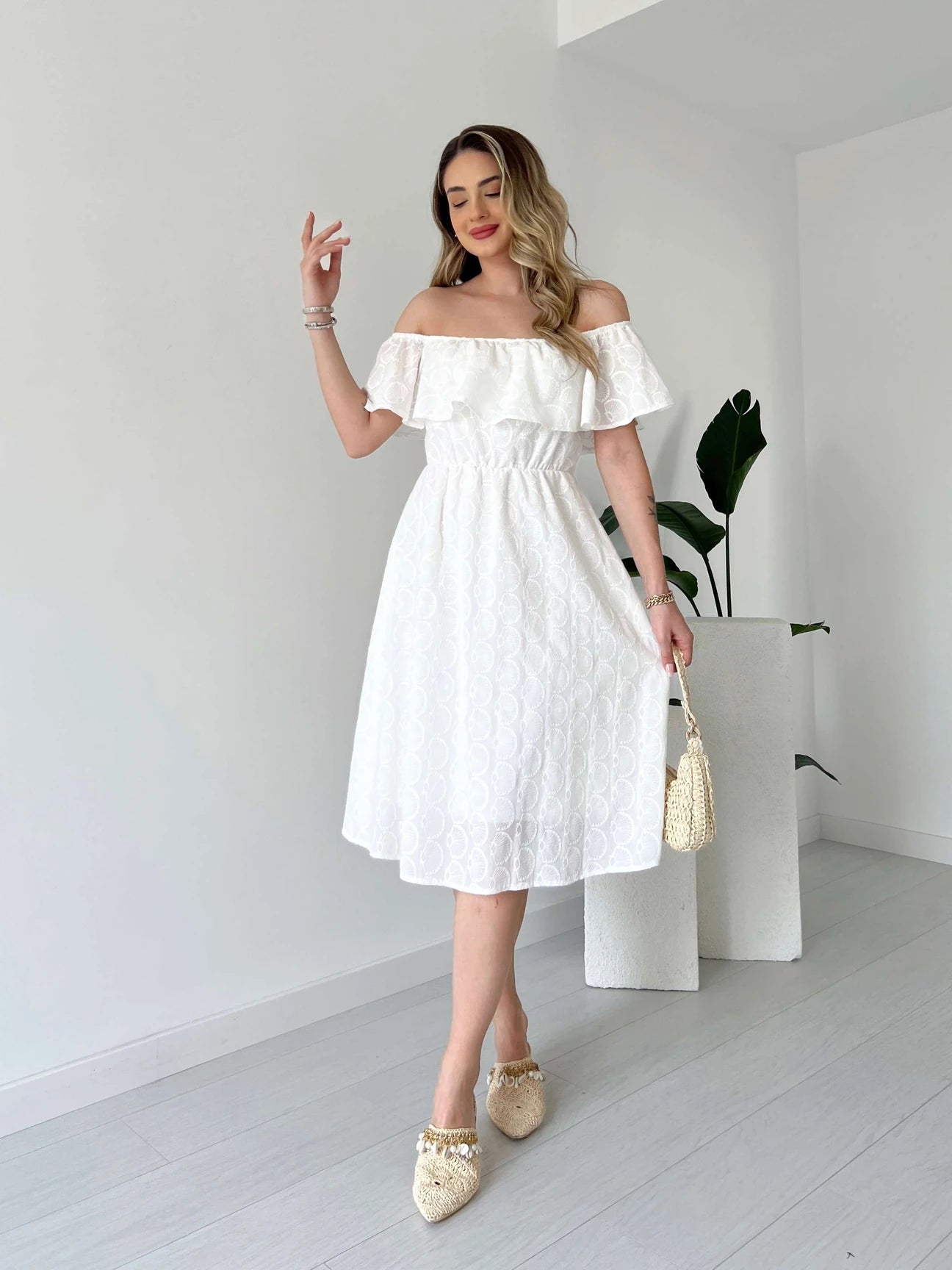 White Shell Dress