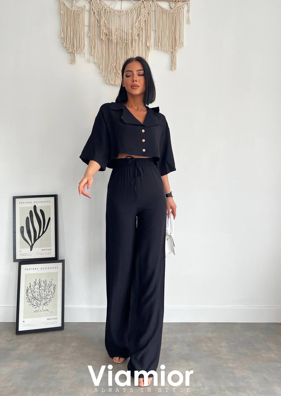 Black Linen Set