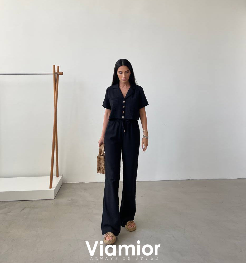 Black Linen Set