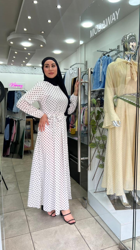 White Polka Dots Dress