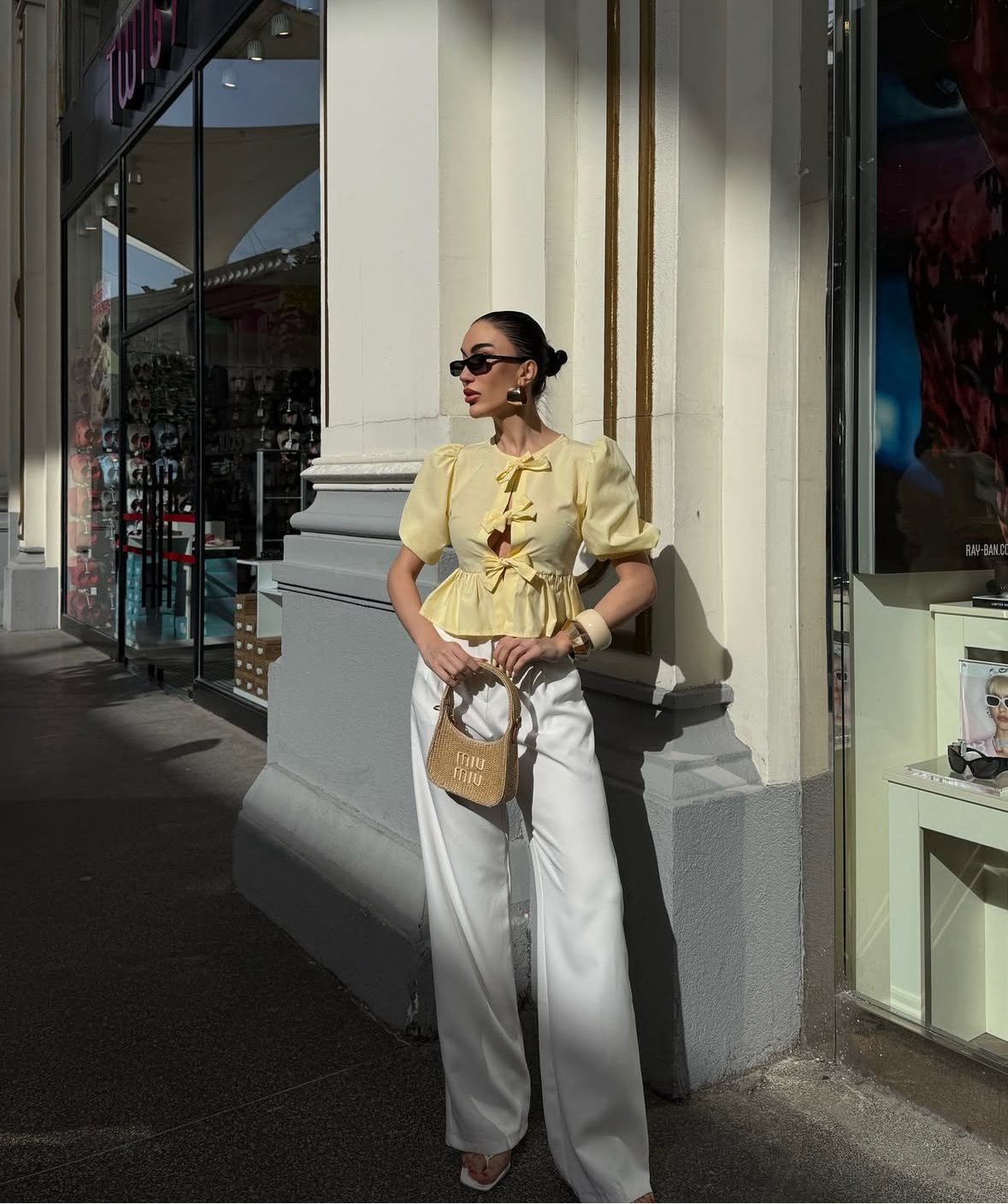 Butter Yellow Ribbon Top