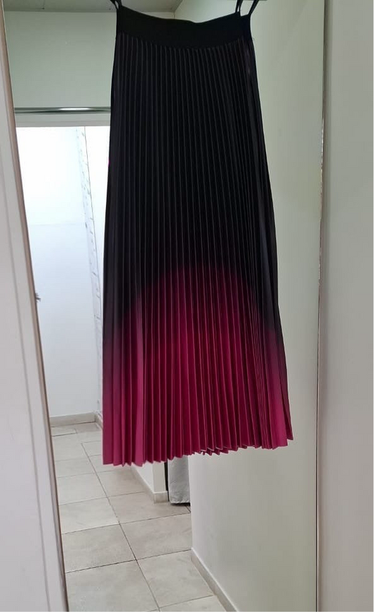 Black fuchsia blended plissé fulya skirt