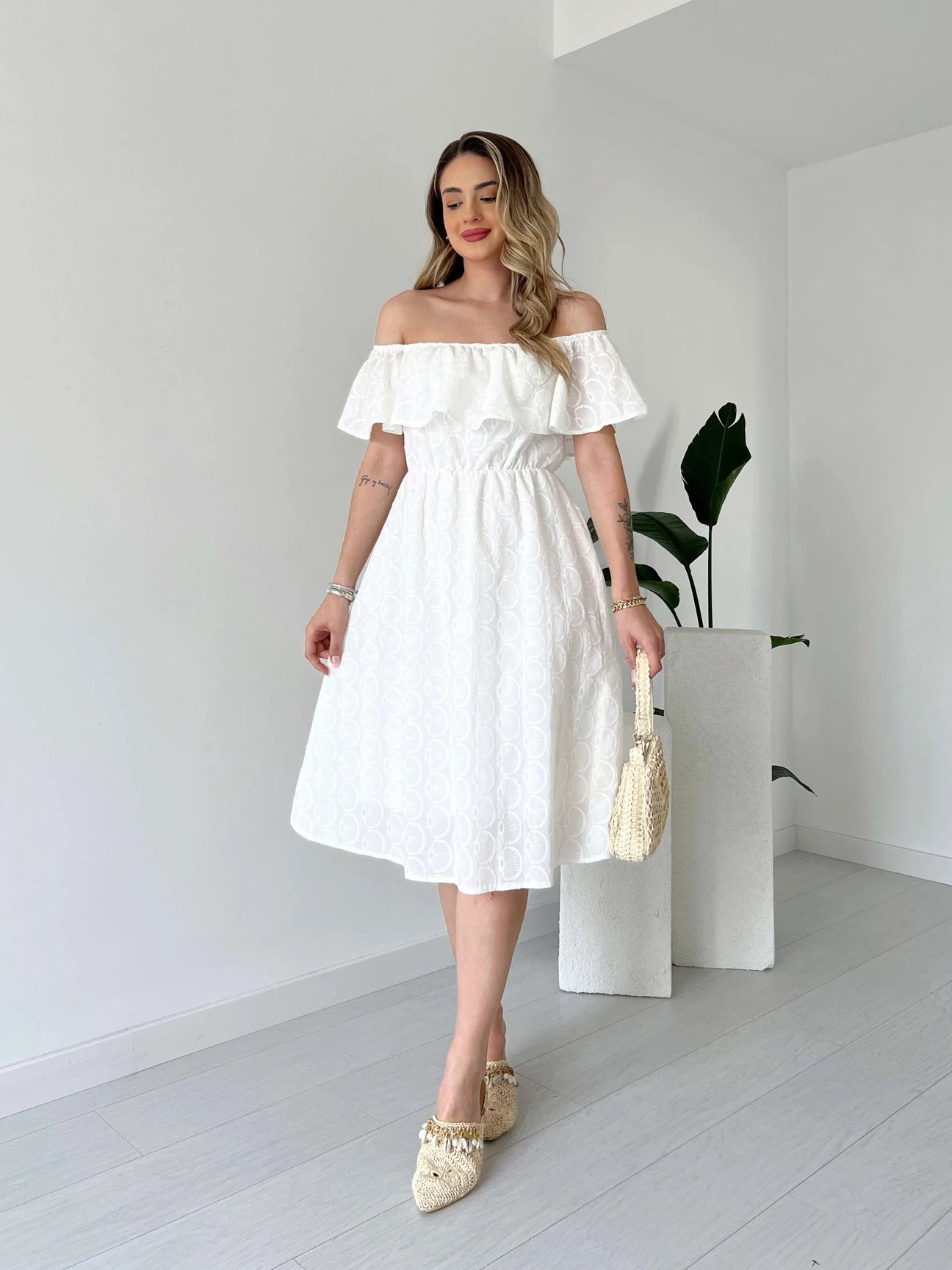 White Shell Dress