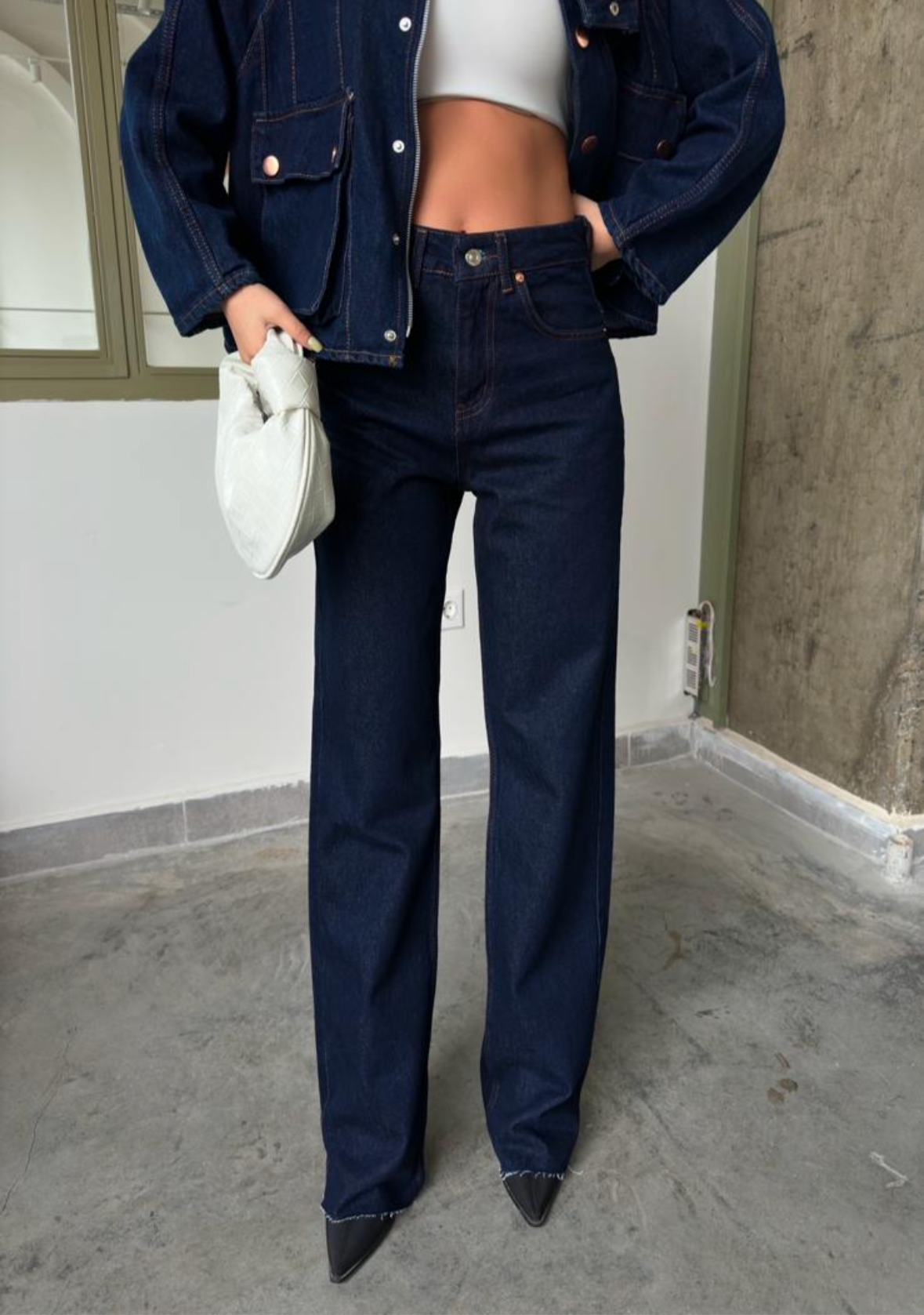 Dark Blue Straight Jeans