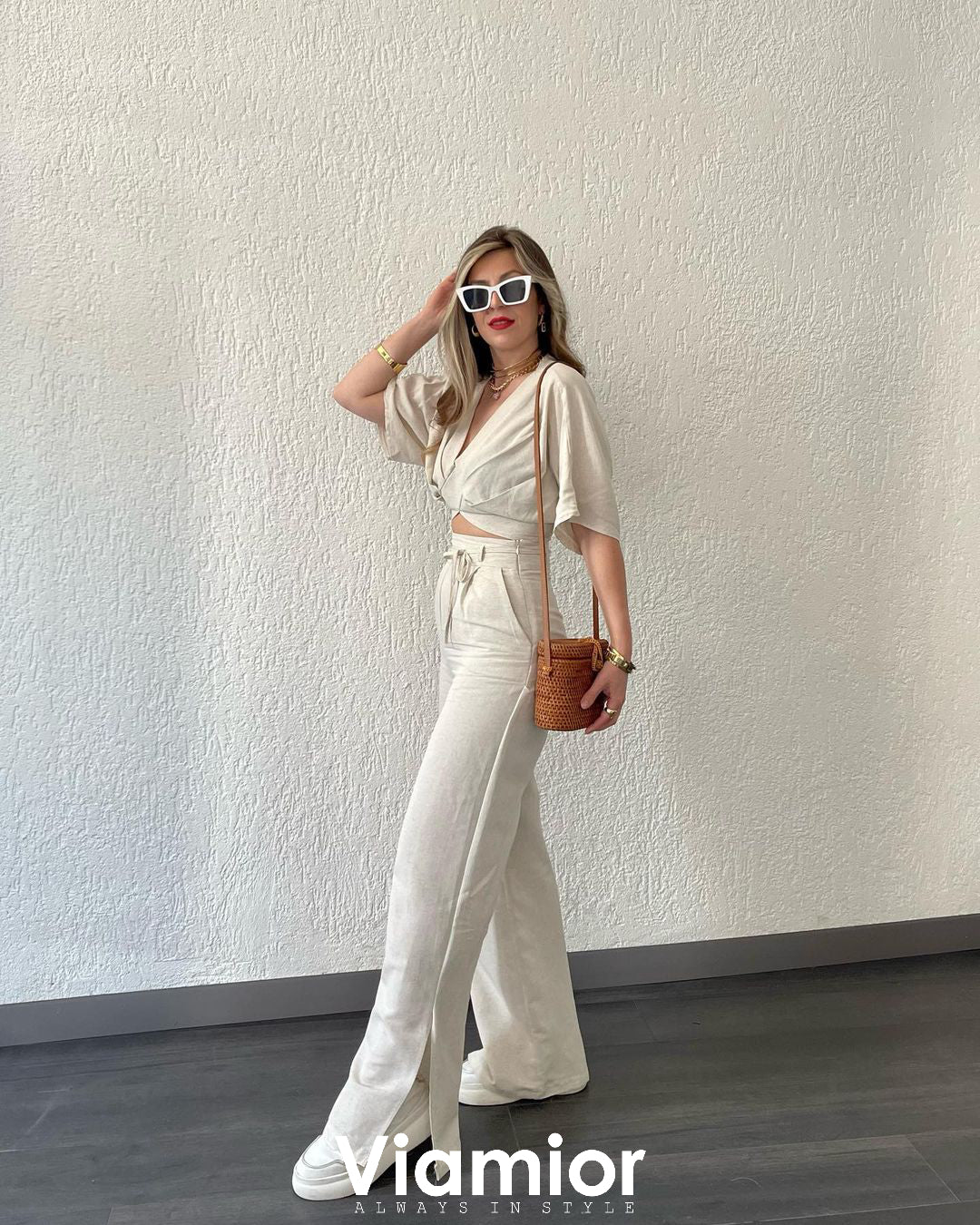 Beige Linen Pants