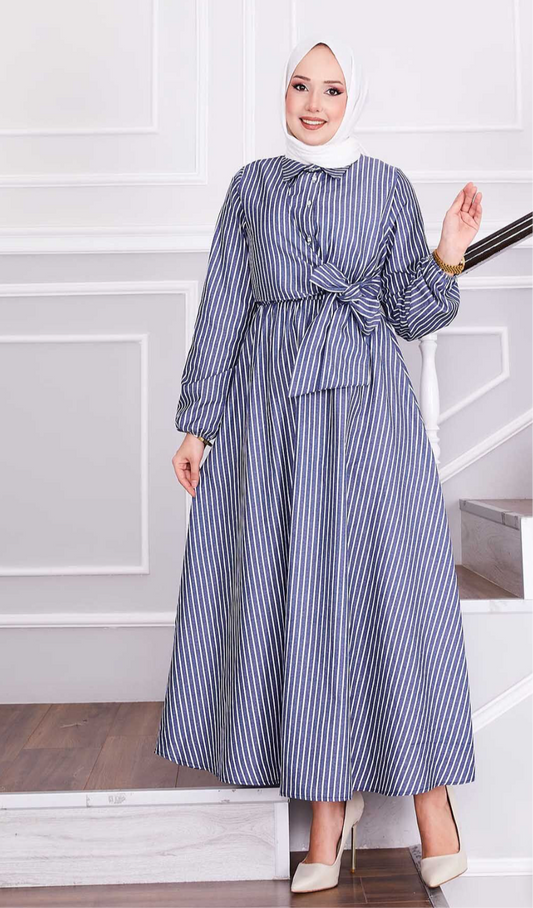 Sophia Navy Lines Dress