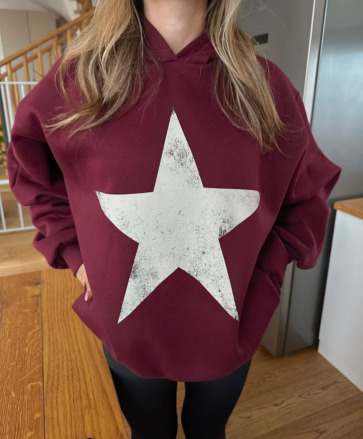 Burgundy Star Hoodie