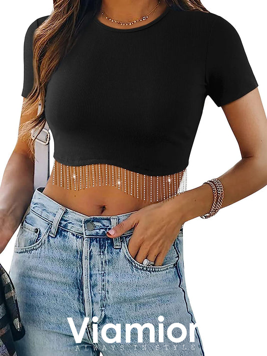 Black Diamond Chains Crop