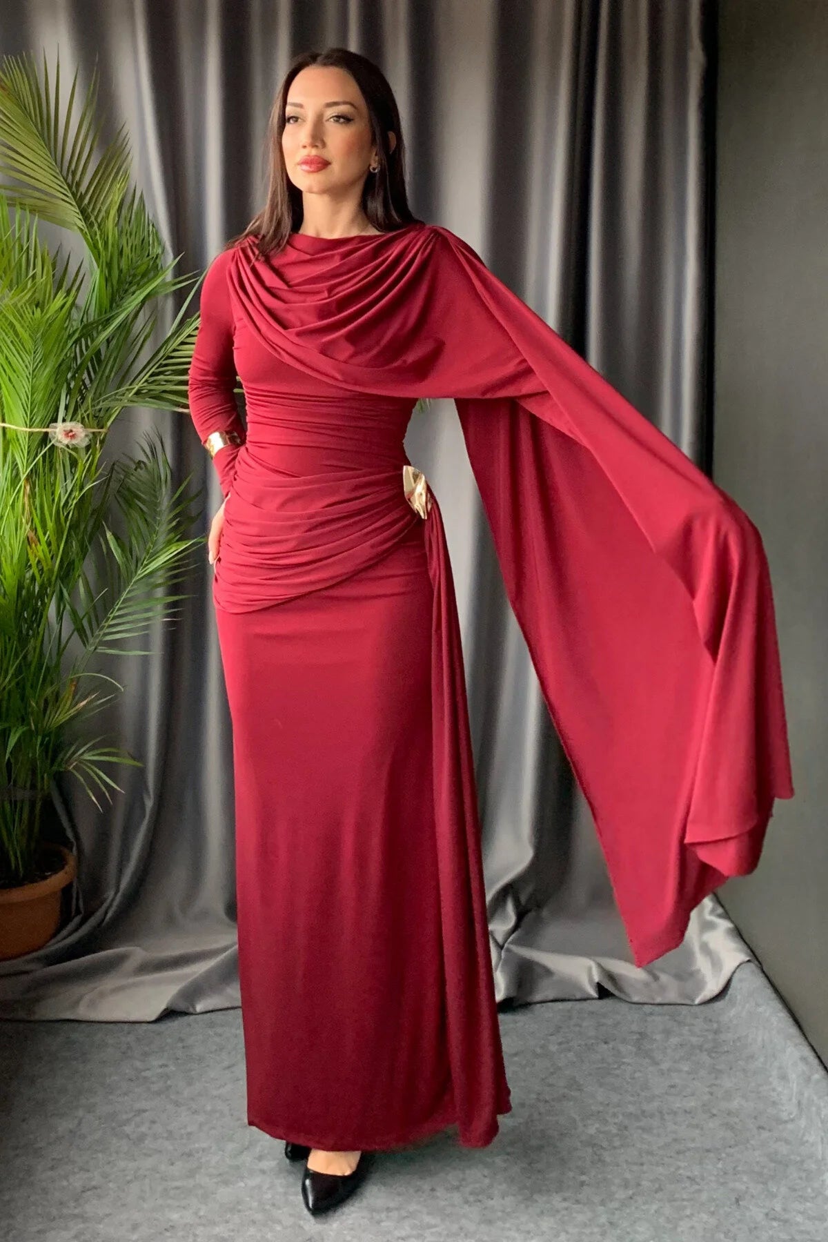 Burgundy Classy Dress