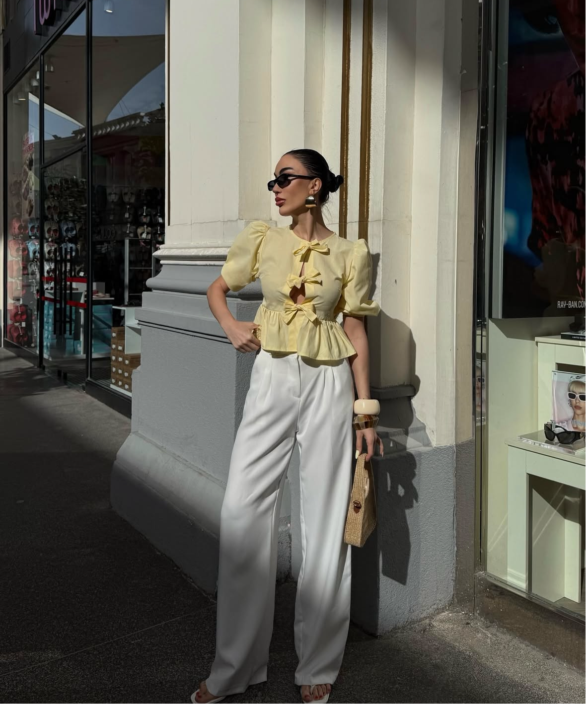 Butter Yellow Ribbon Top