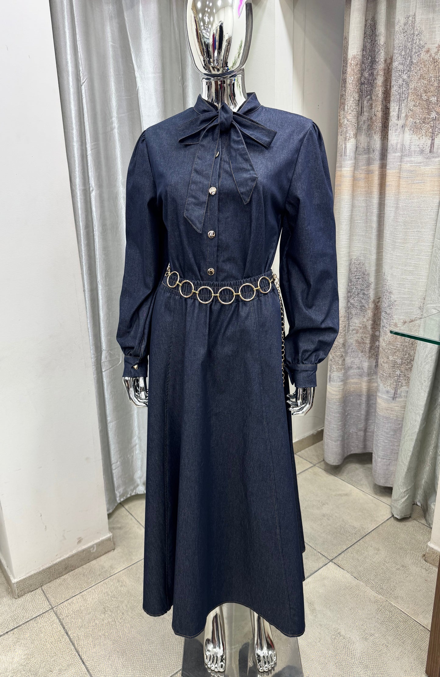 Elegant Denim Skirt Set