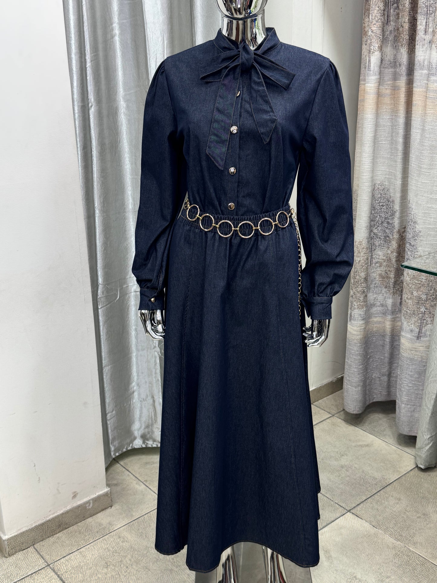 Elegant Denim Skirt Set