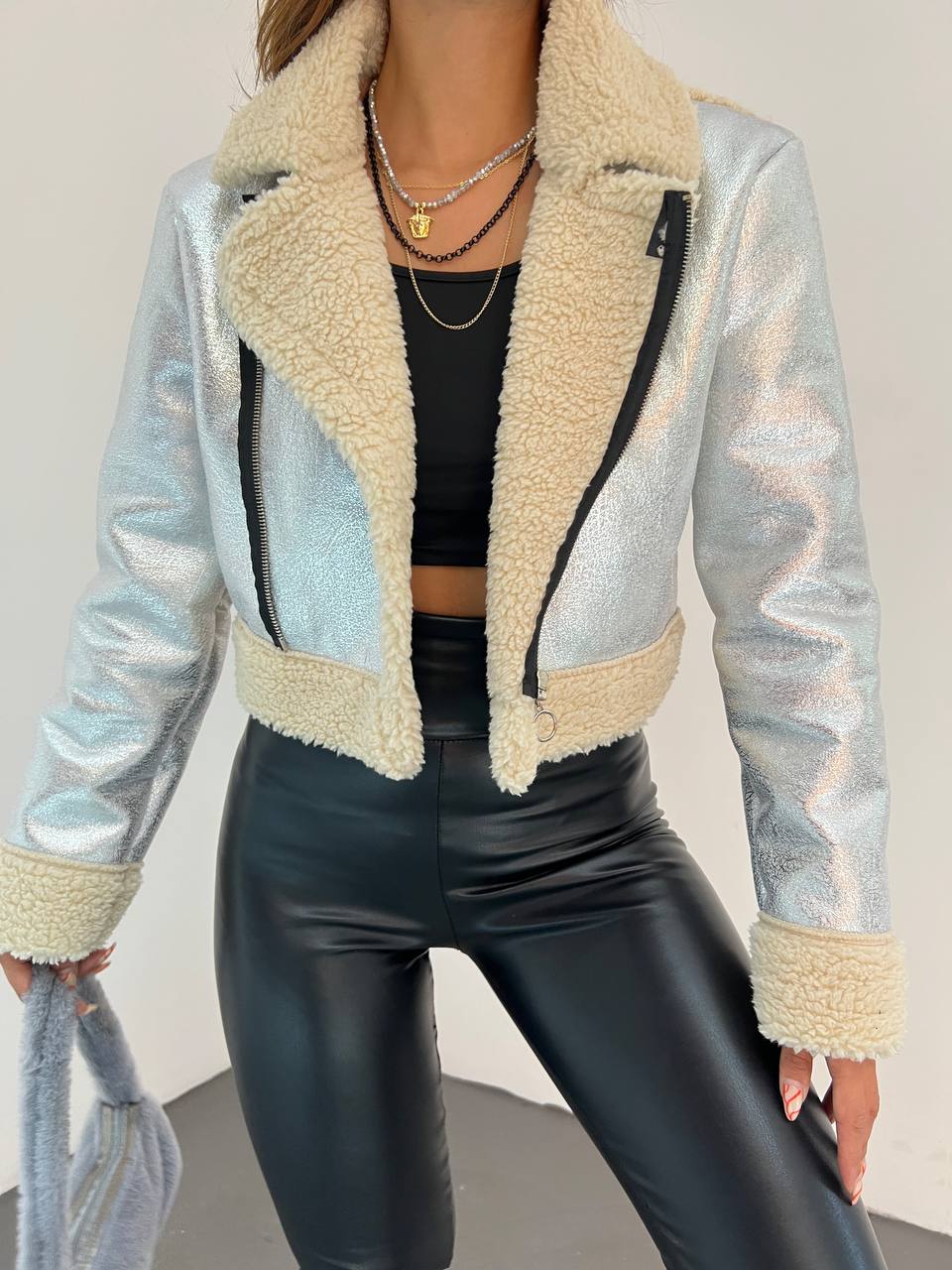 Metallic Fur Jacket