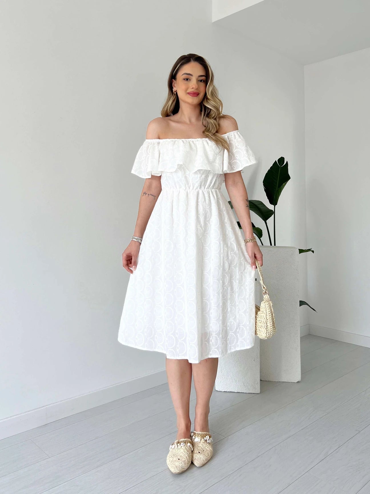 White Shell Dress