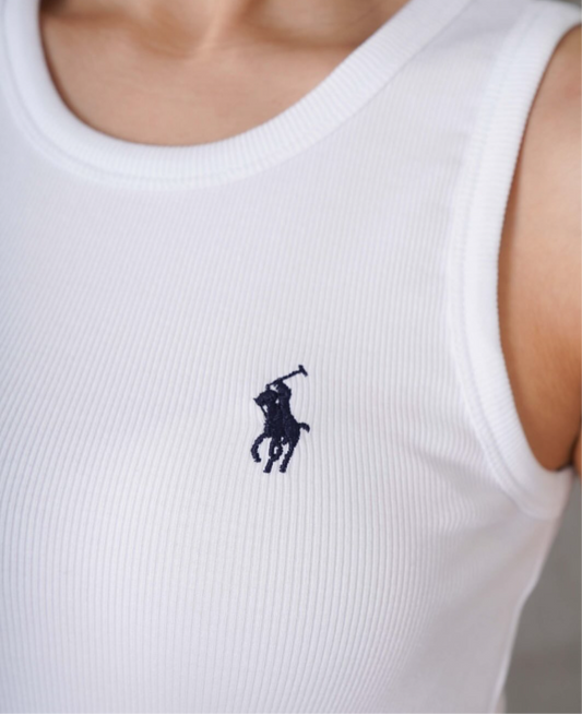 White Polo Basic Top