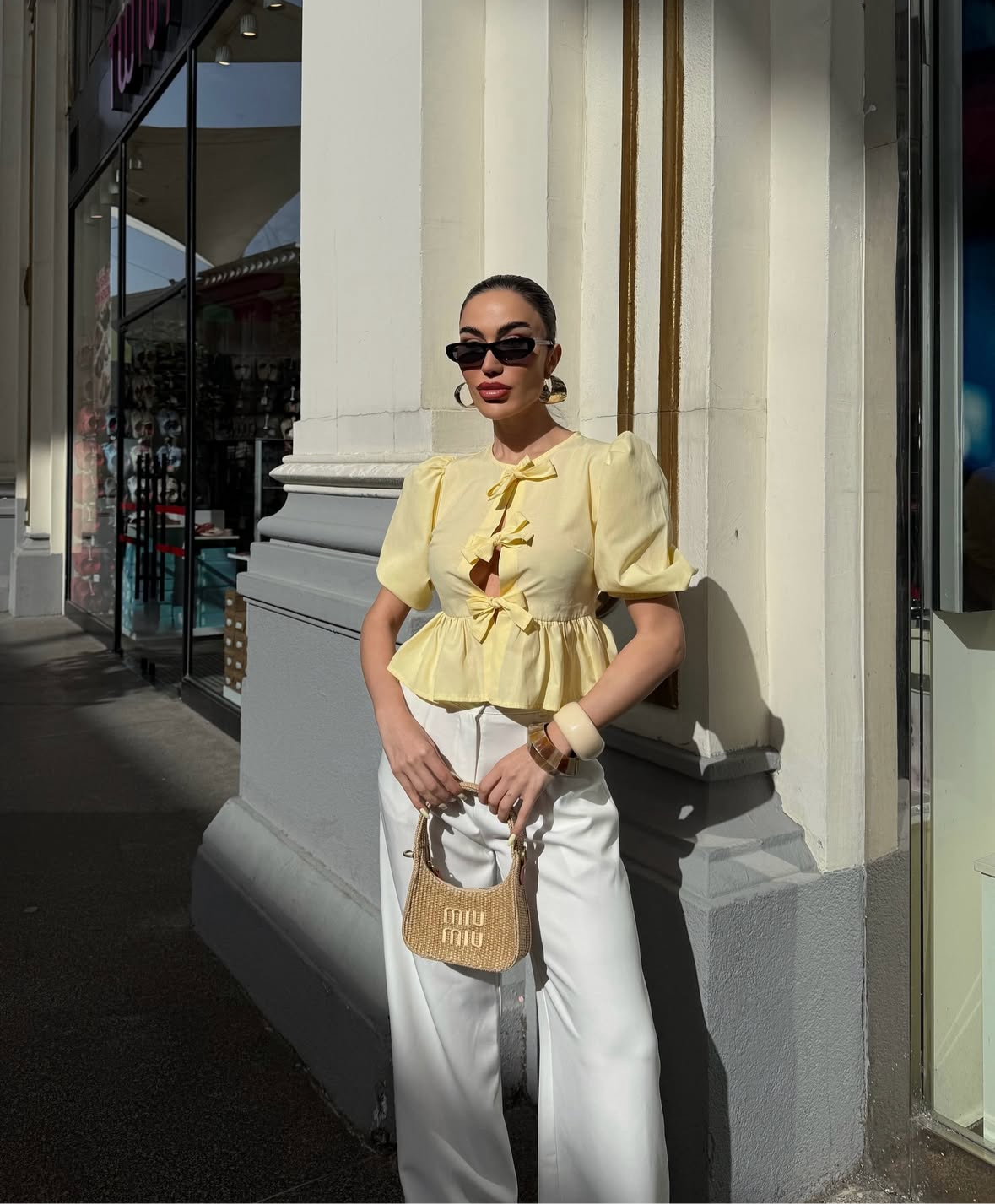 Butter Yellow Ribbon Top
