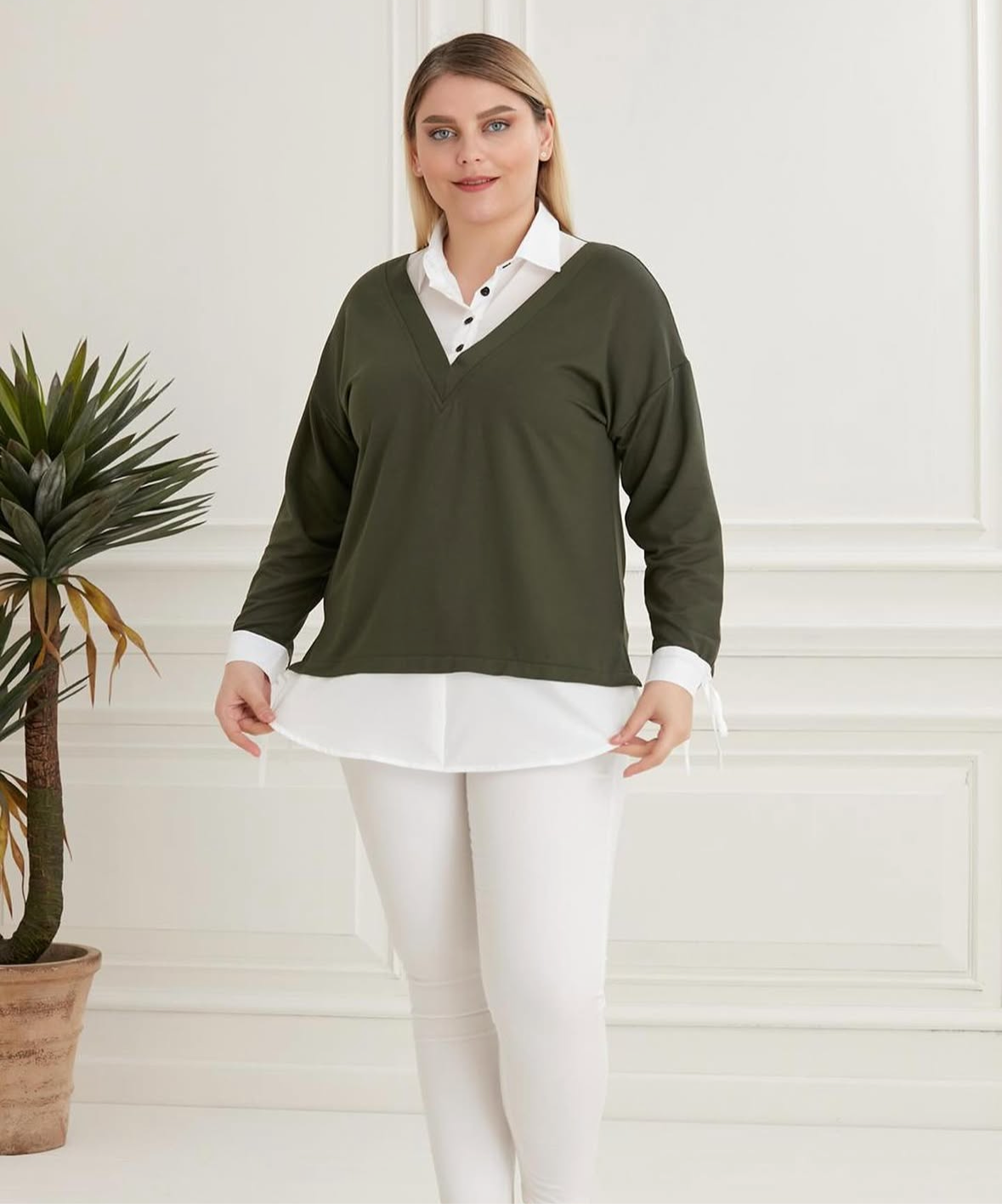 Kaki chemise Top