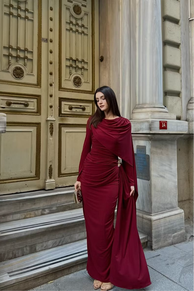 Burgundy Classy Dress