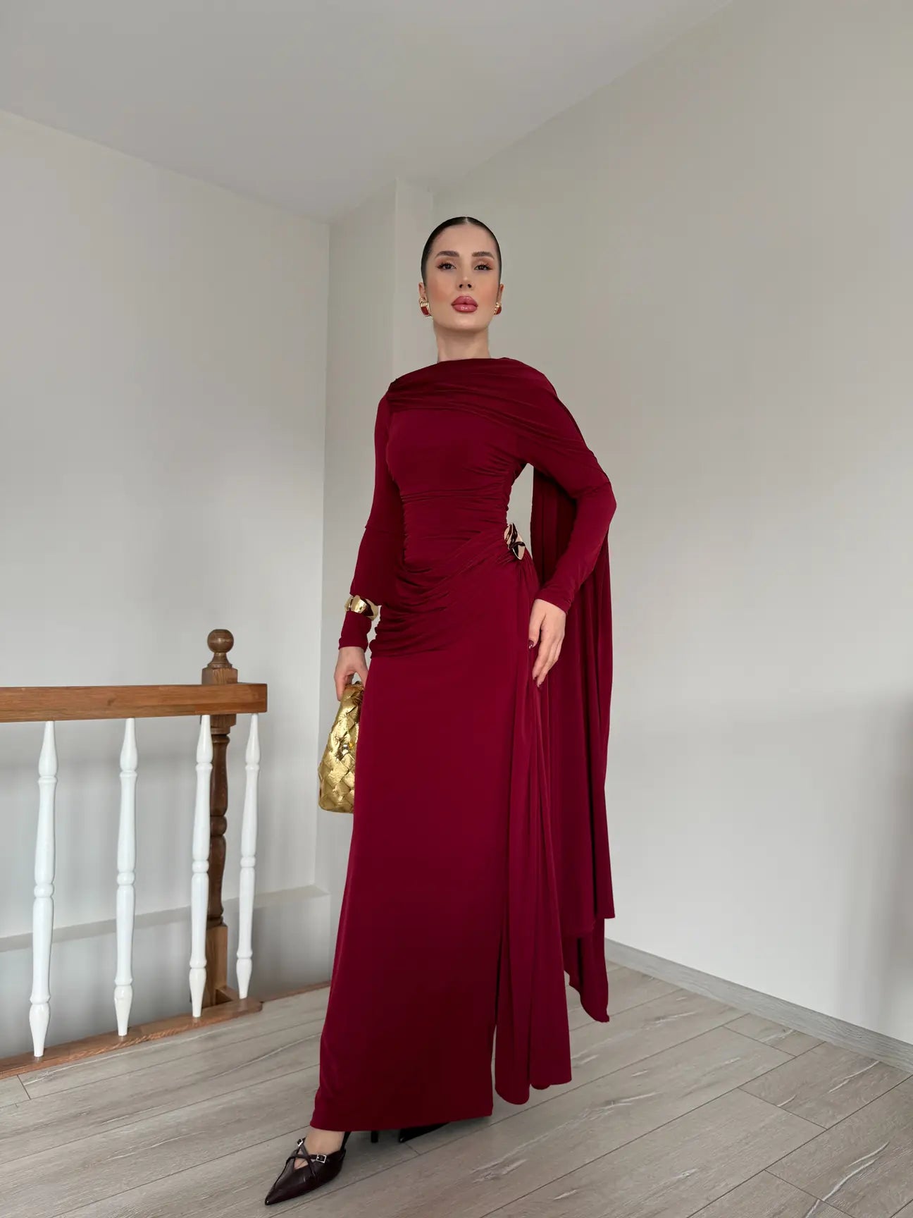 Burgundy Classy Dress