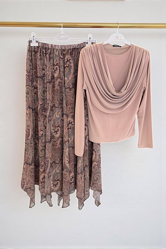Beige Drape Top