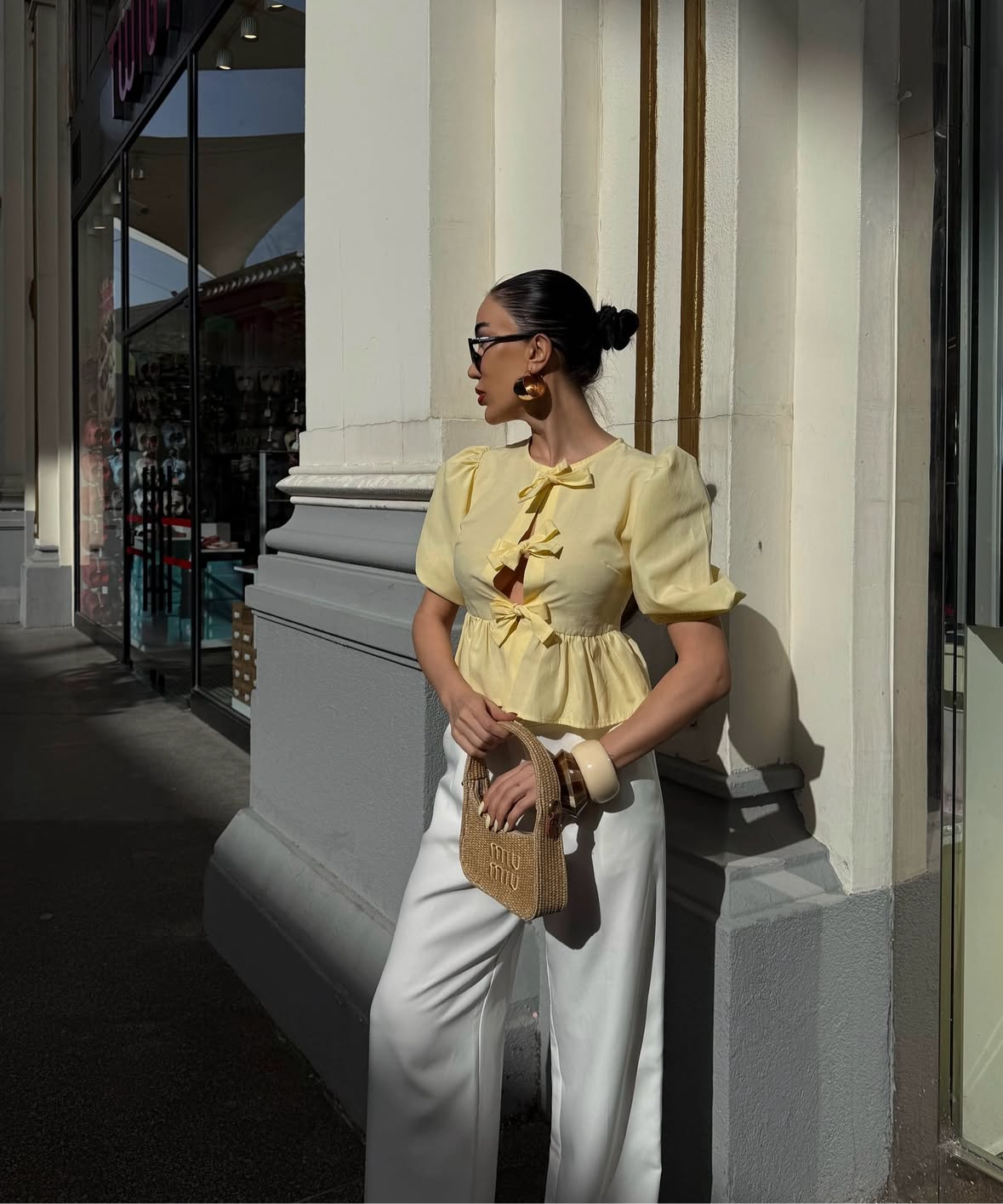 Butter Yellow Ribbon Top