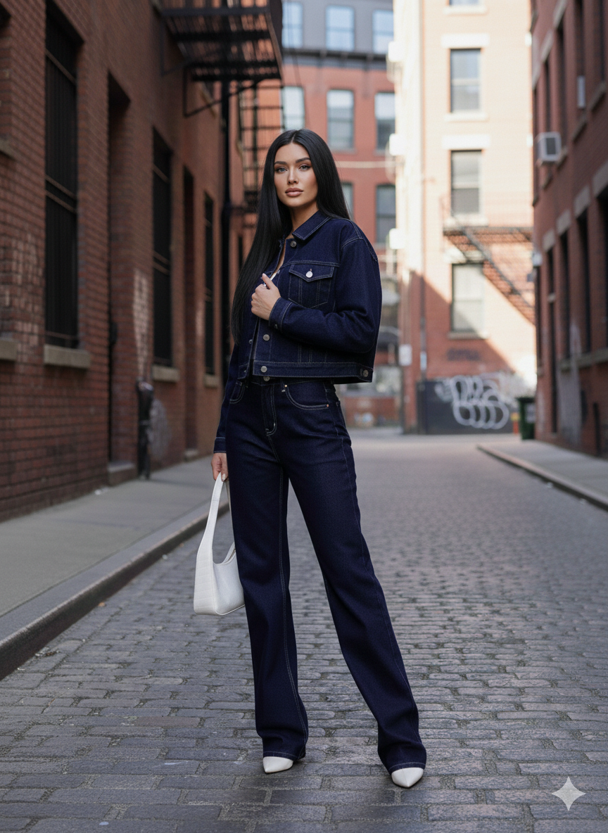 Dark Blue Jeans Set