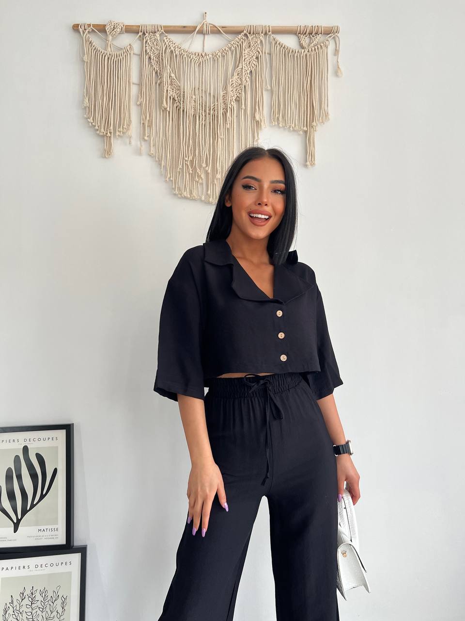 Black Linen Set