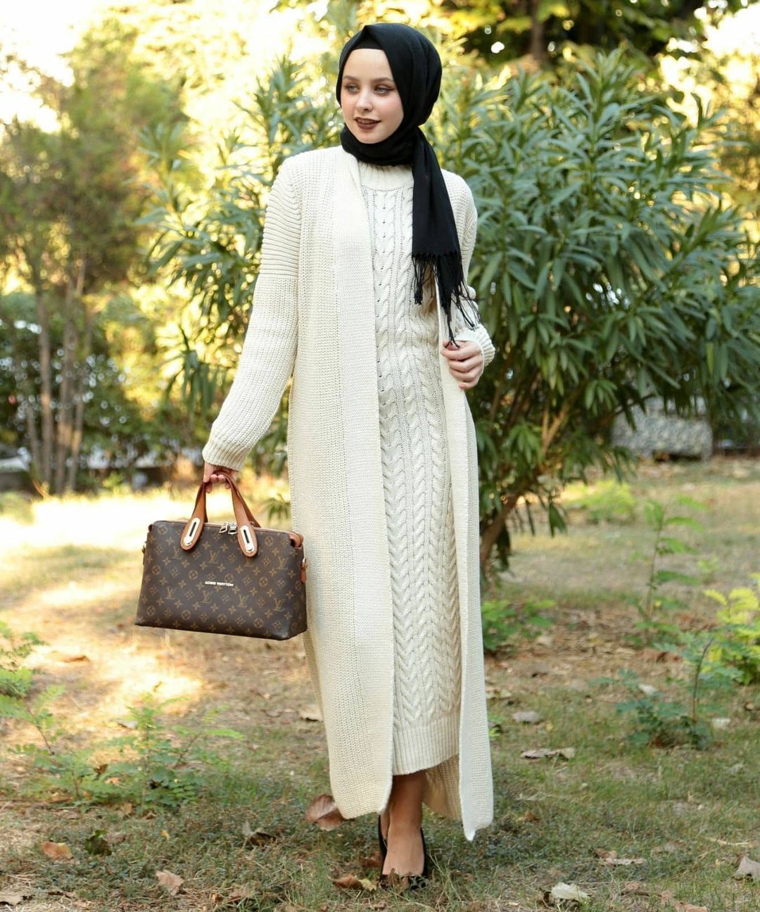 Wool dress set -off white