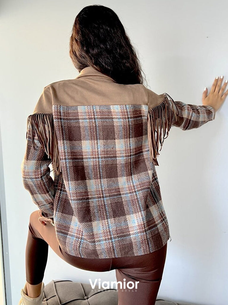 Tasseled Plaid Shirt