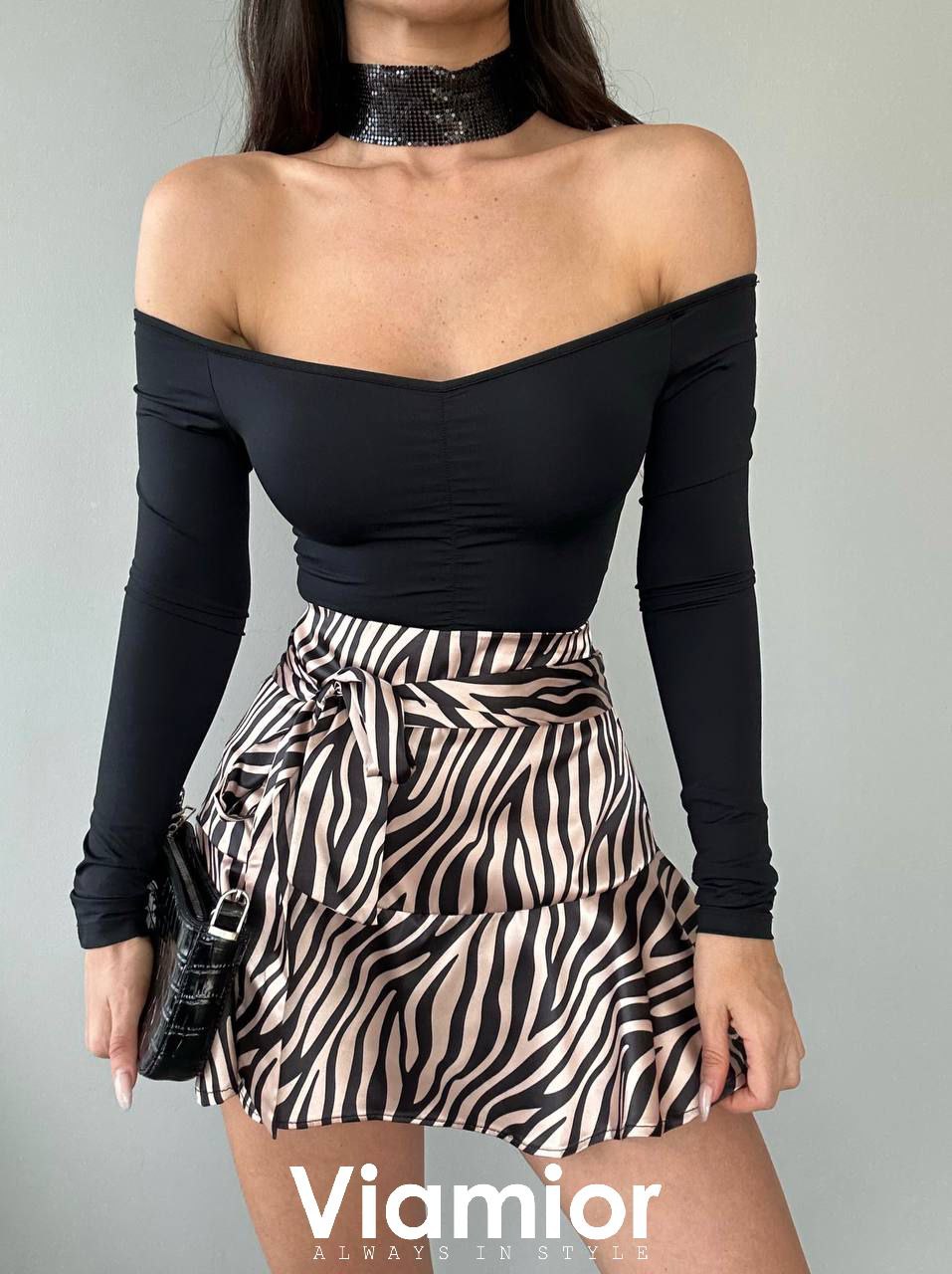 Zebra Saten Skort